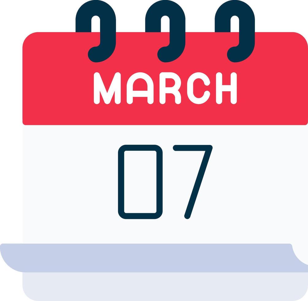March 7 Icon vector