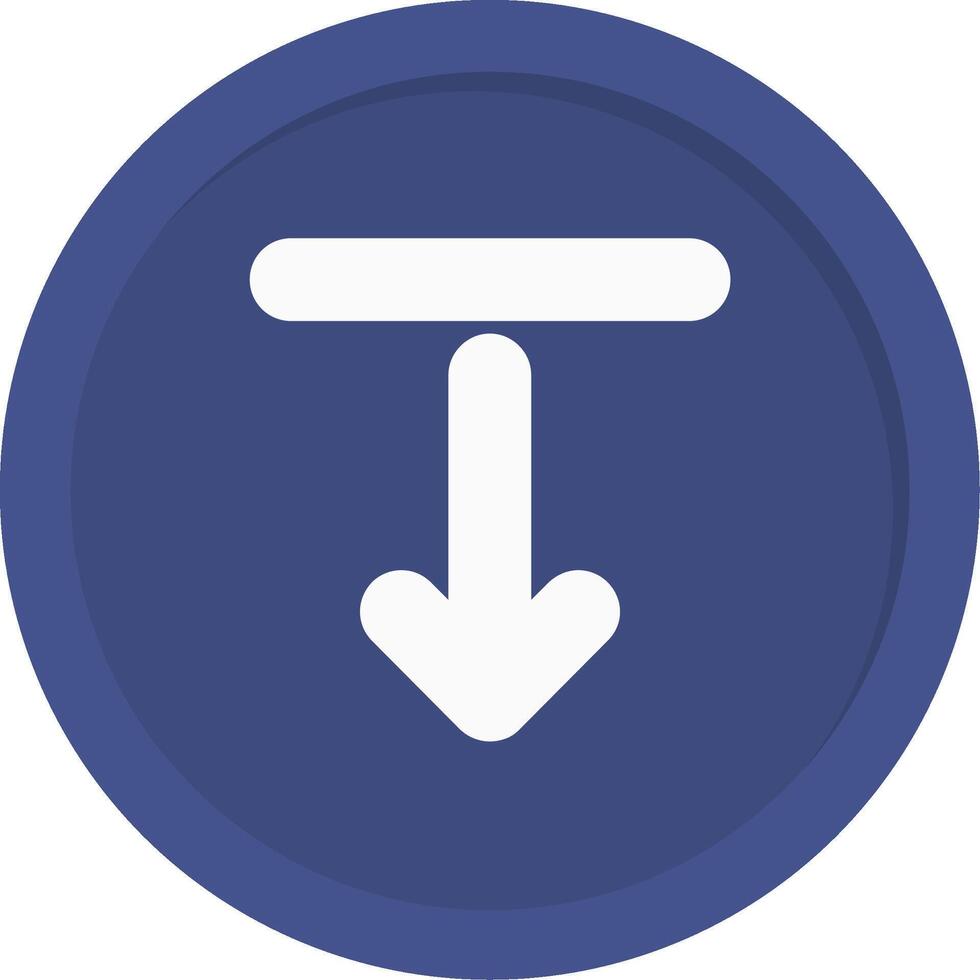 Arrow Bar Down Flat Icon vector