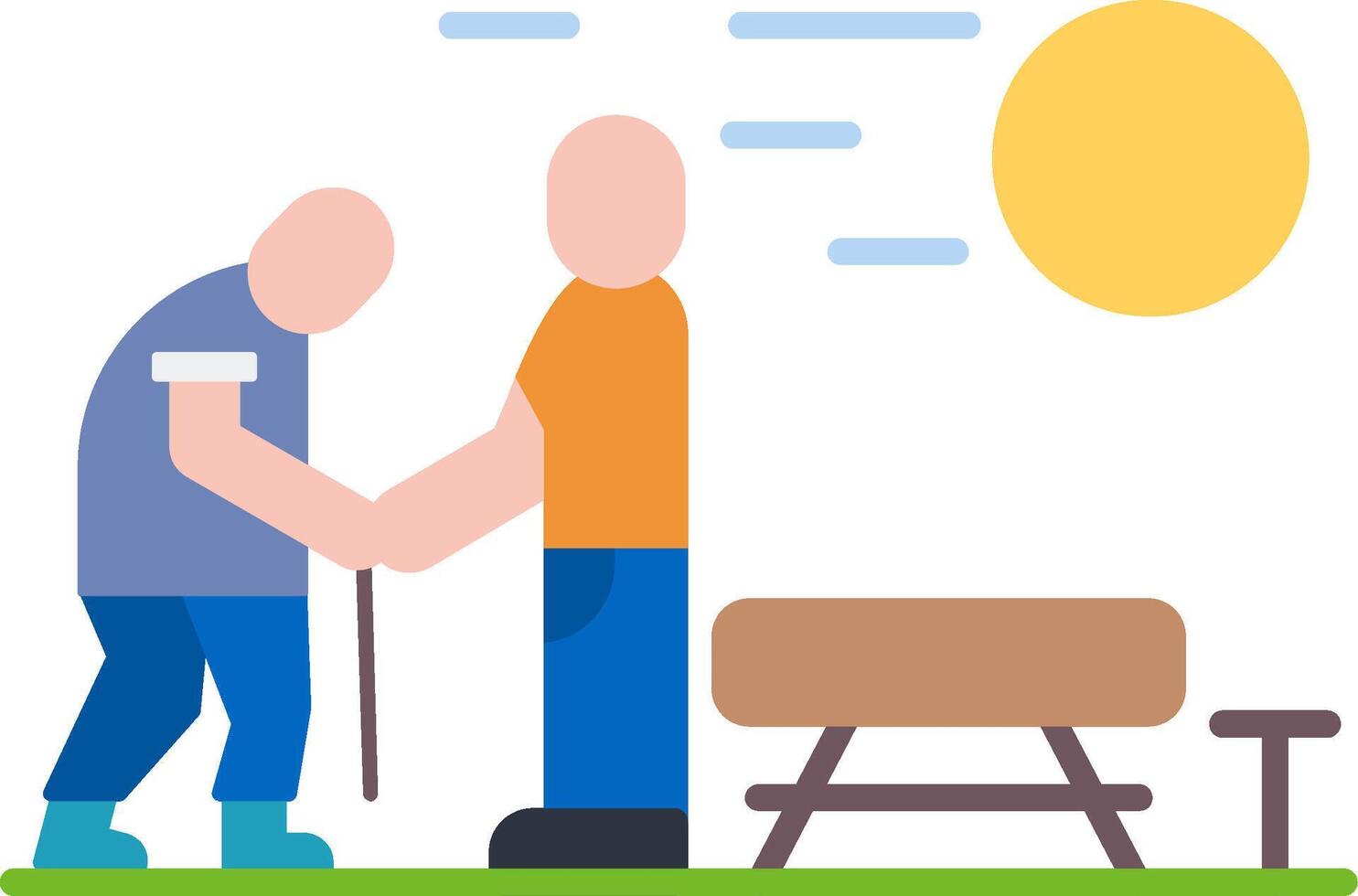 Senior Volunteering Flat Icon vector