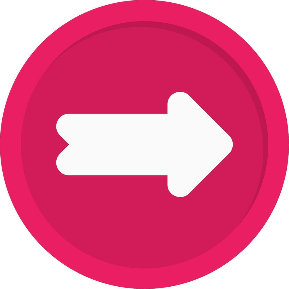 Arrow with Notched Tail Flat Icon vector