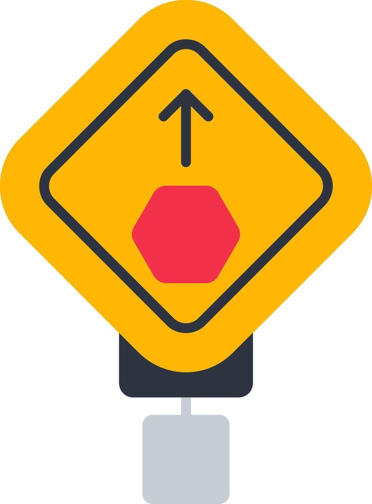 Stop Ahead Flat Icon vector