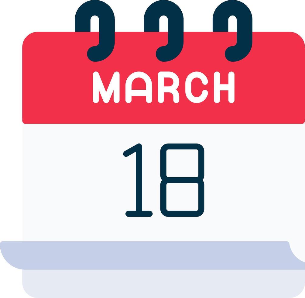 March 18 Icon vector
