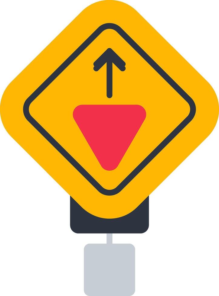 Yield Ahead Flat Icon vector