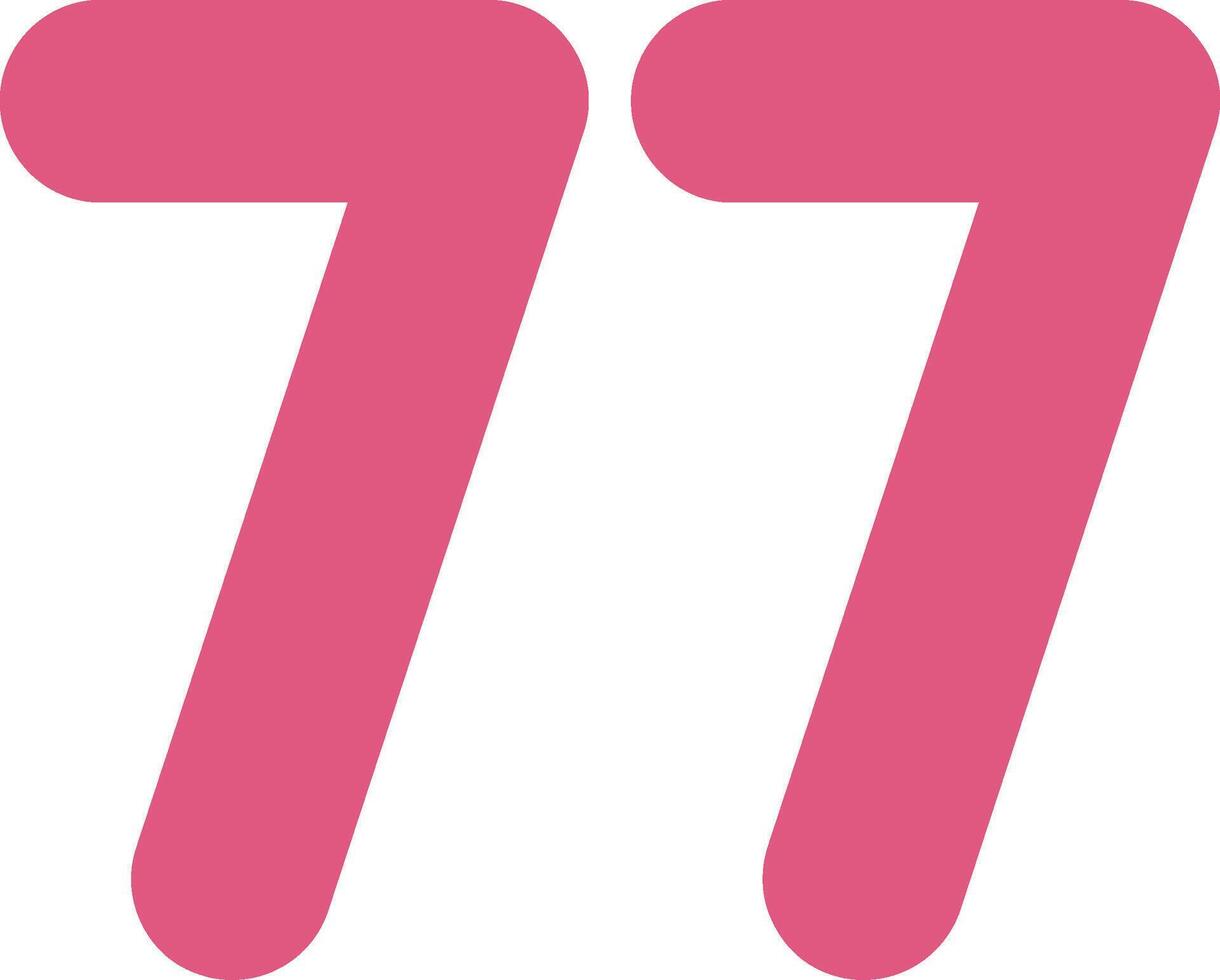 Seventy Seven Flat Icon vector