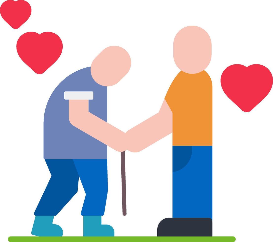 Caregiver Support Flat Icon vector