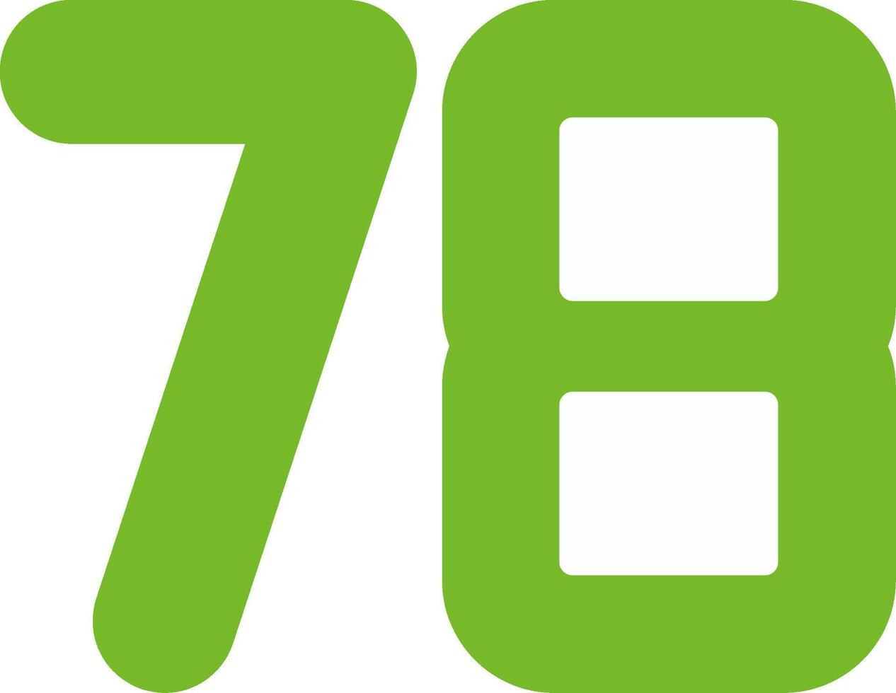 Seventy Eight Flat Icon vector