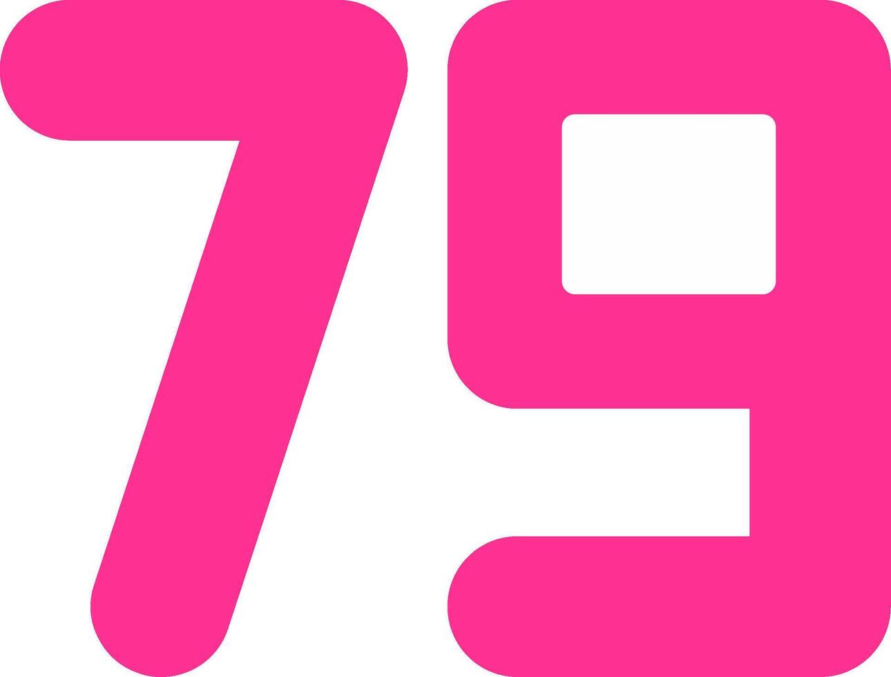 Seventy Nine Flat Icon vector