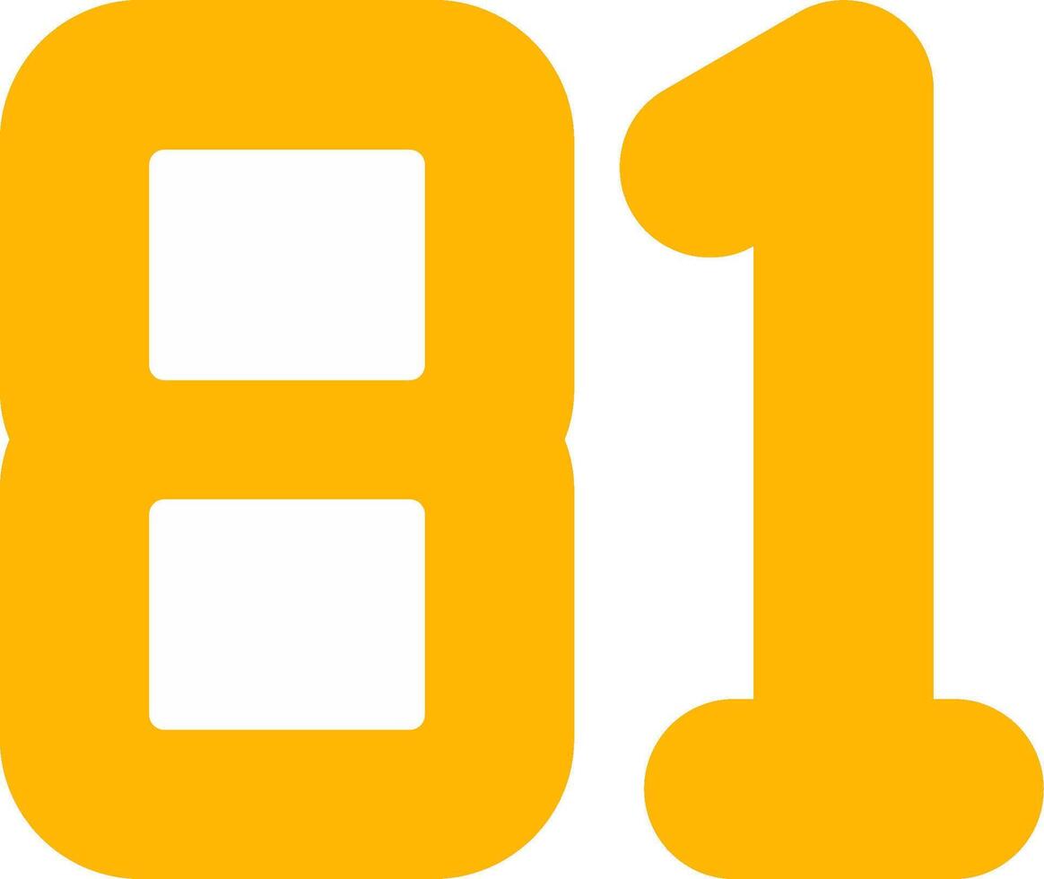 Eighty One Flat Icon vector