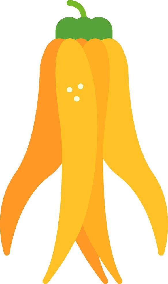 A cartoon orange pepper with two eyes vector