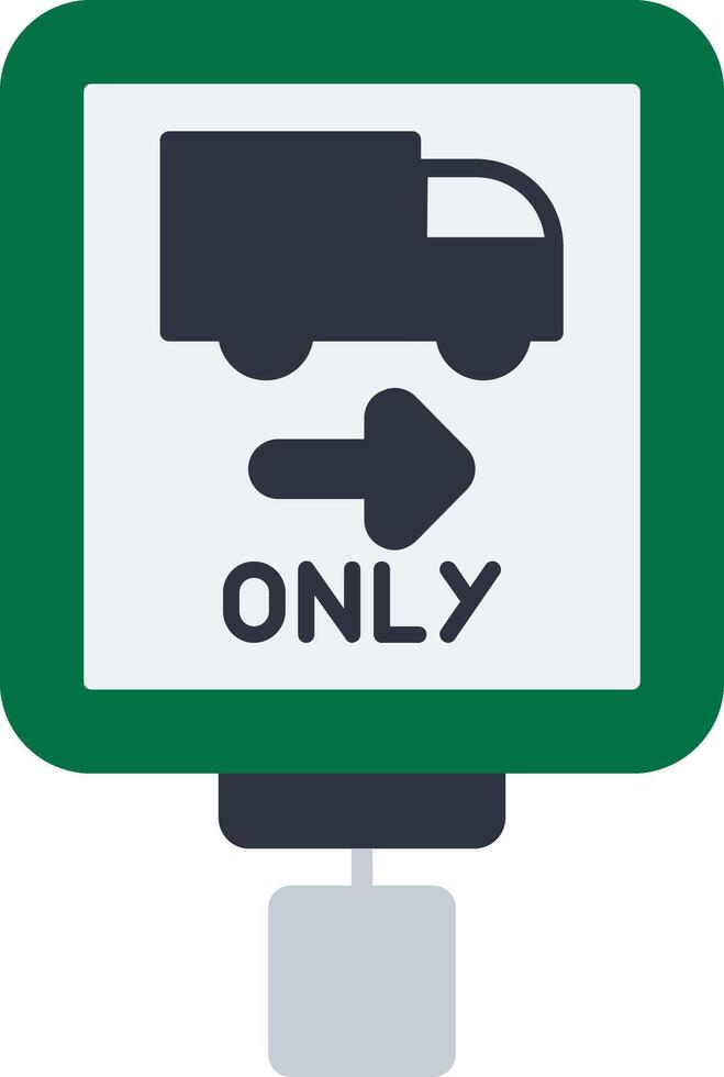 Trucks Use Right Lane Flat Icon vector