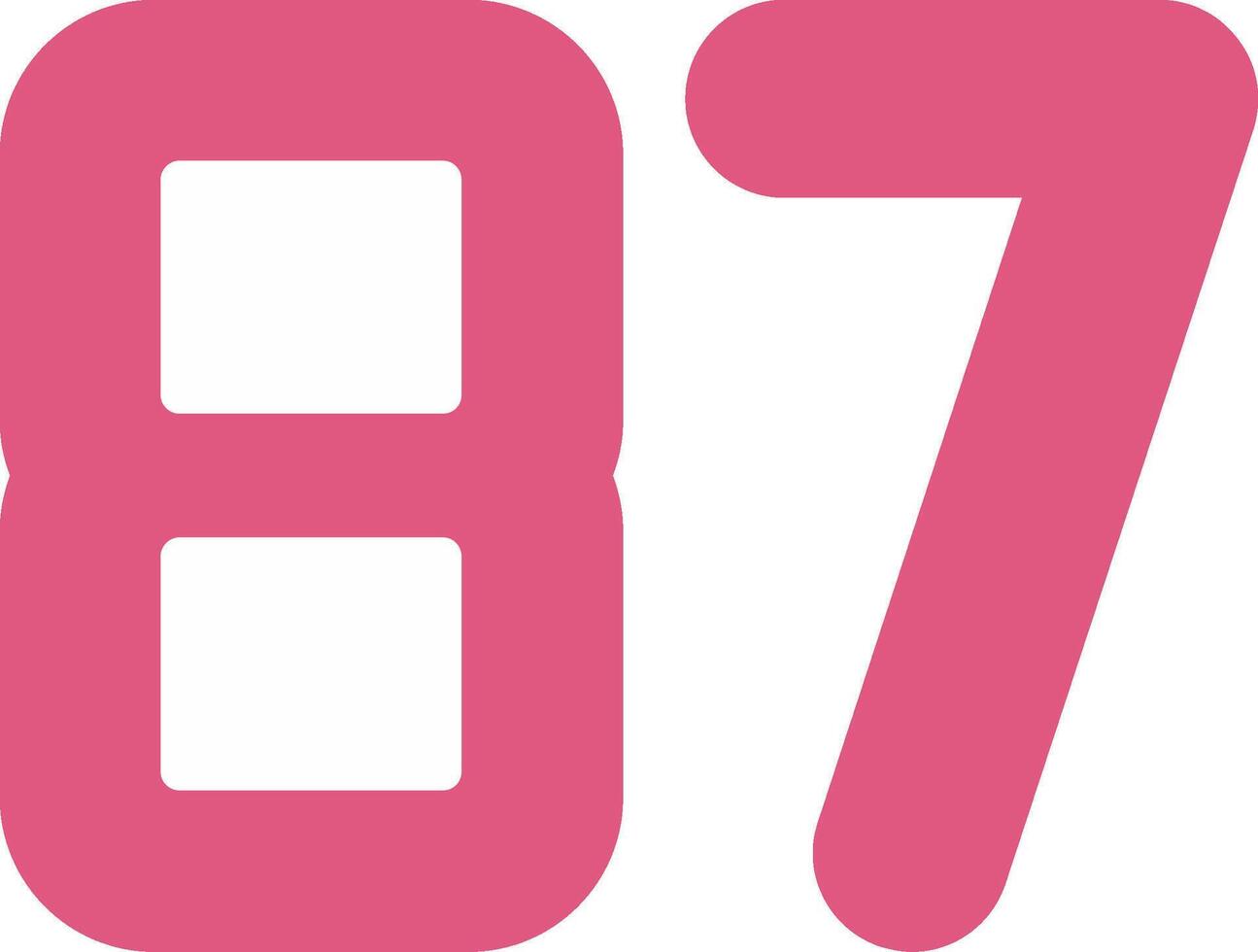 Eighty Seven Flat Icon vector