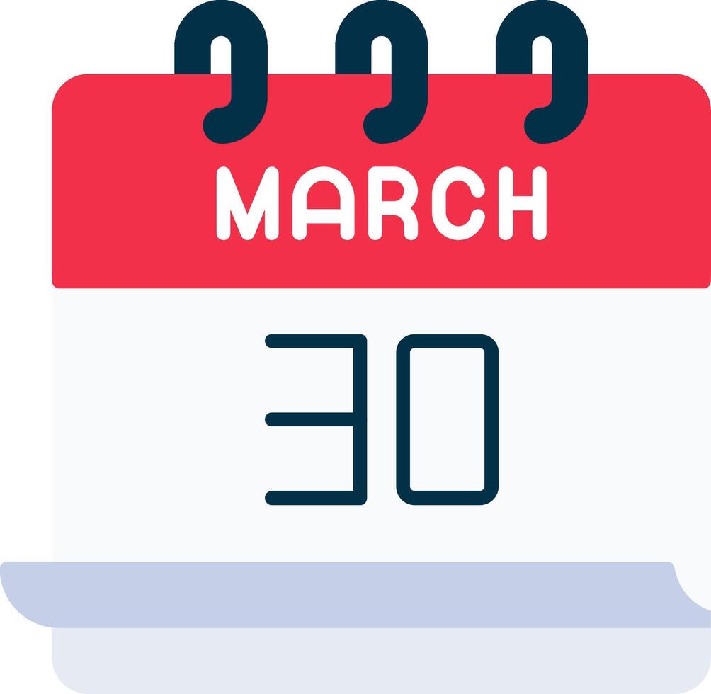 March 30 Icon vector