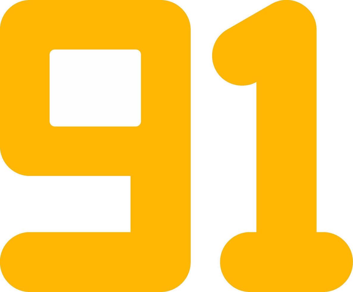 Ninety One Flat Icon vector