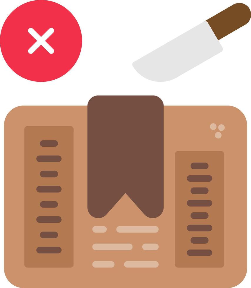 Do Not Open With Knife Flat Icon vector