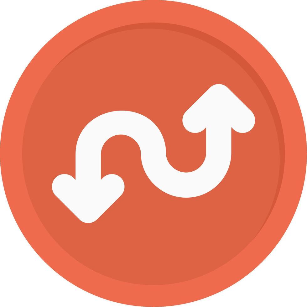 Zigzag Double Arrow Flat Icon vector