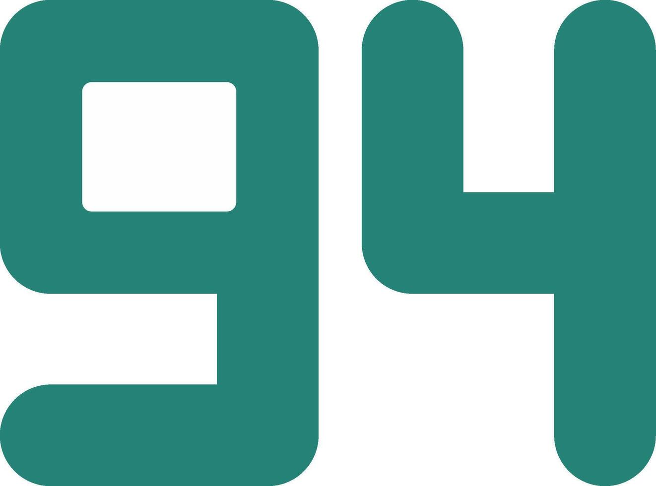 Ninety Four Flat Icon vector