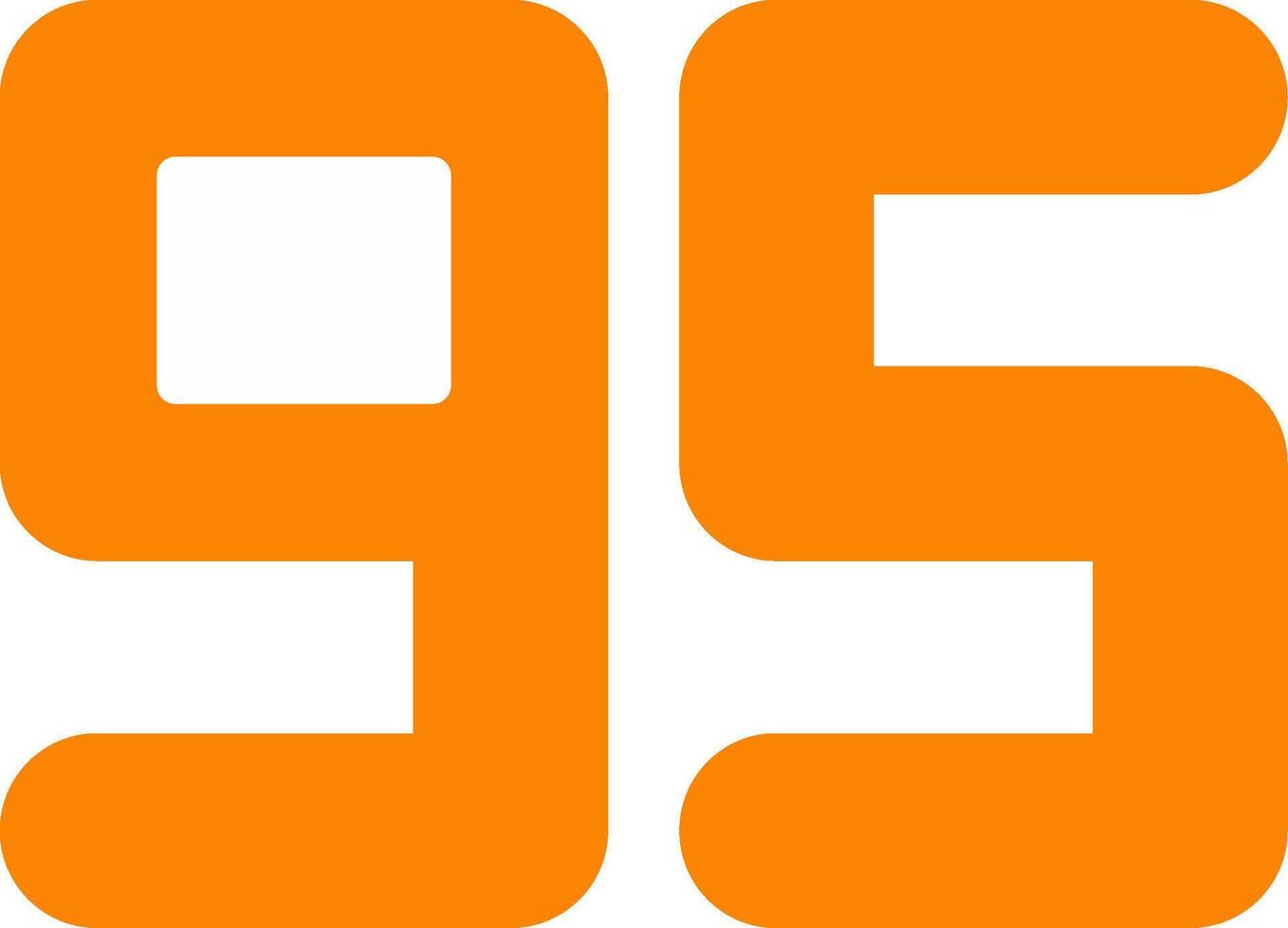 Ninety Five Flat Icon vector