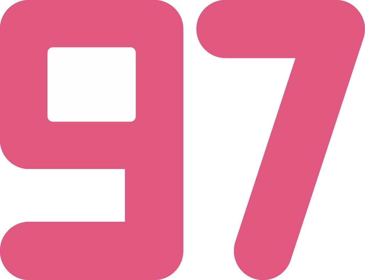 Ninety Seven Flat Icon vector