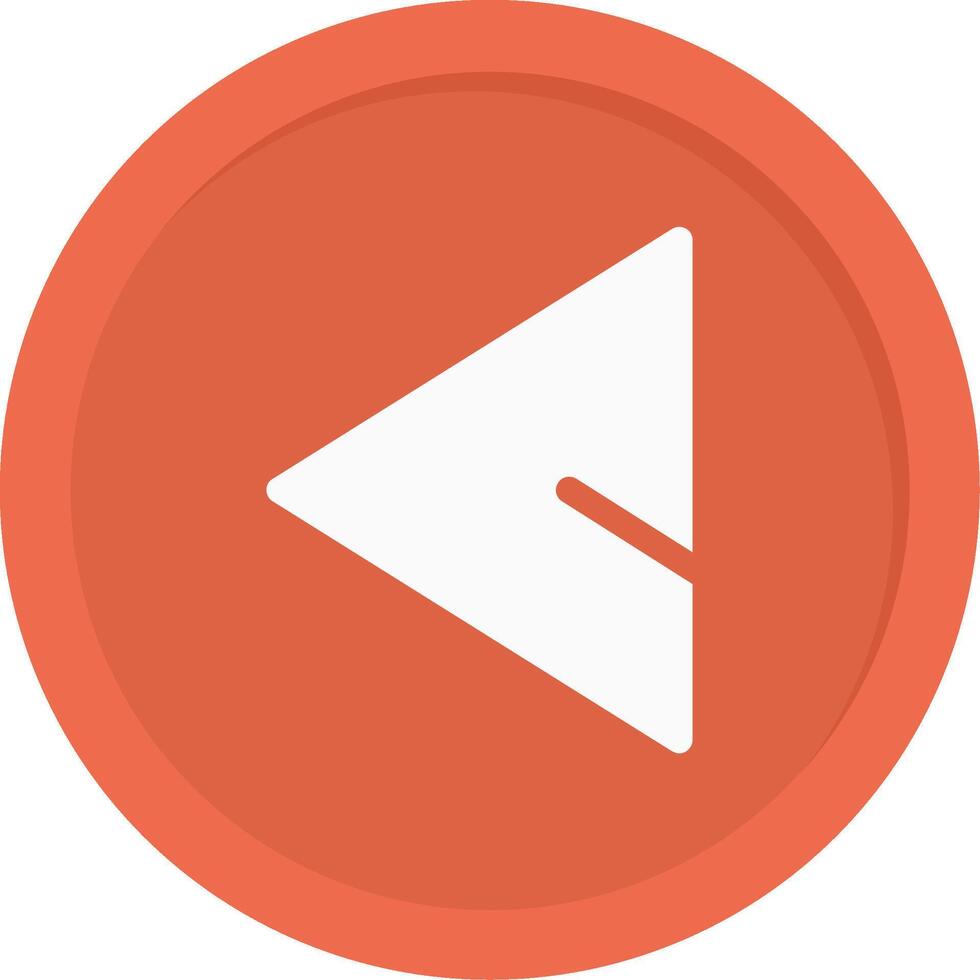Left Arrowhead Triangle Flat Icon vector