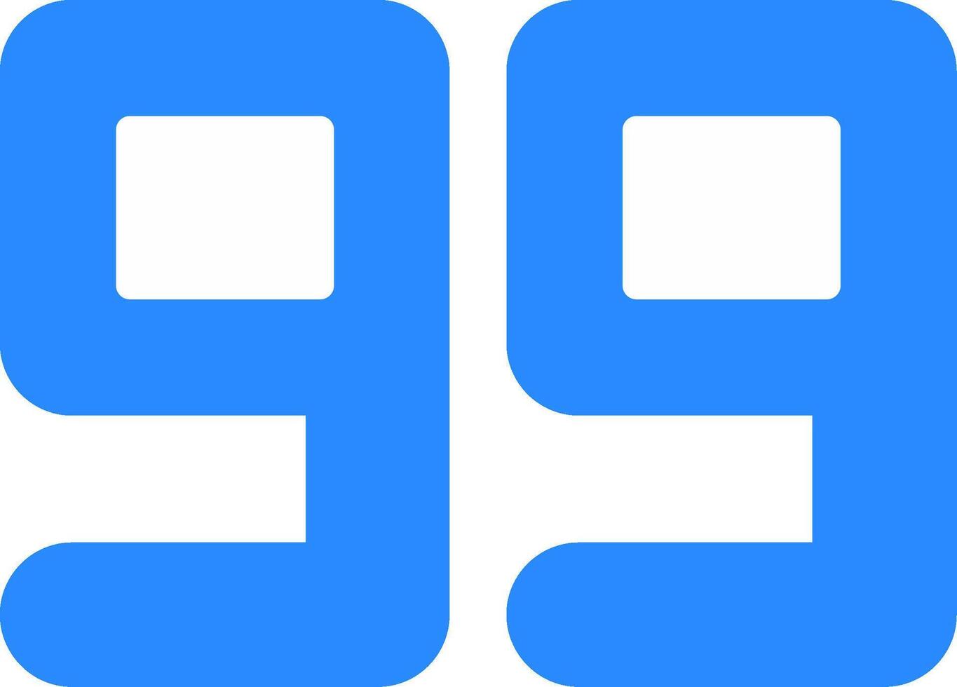 Ninety Nine Flat Icon vector