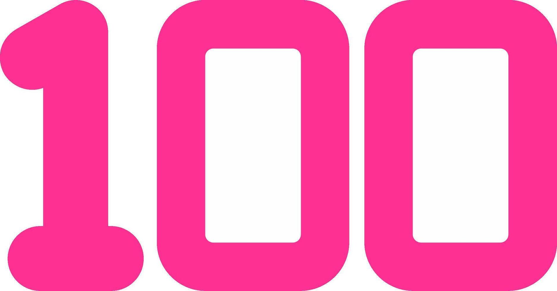 One Hundred Flat Icon vector