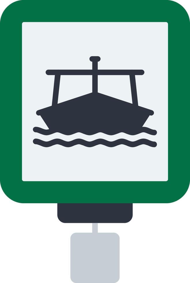 Ferry Crossing Flat Icon vector