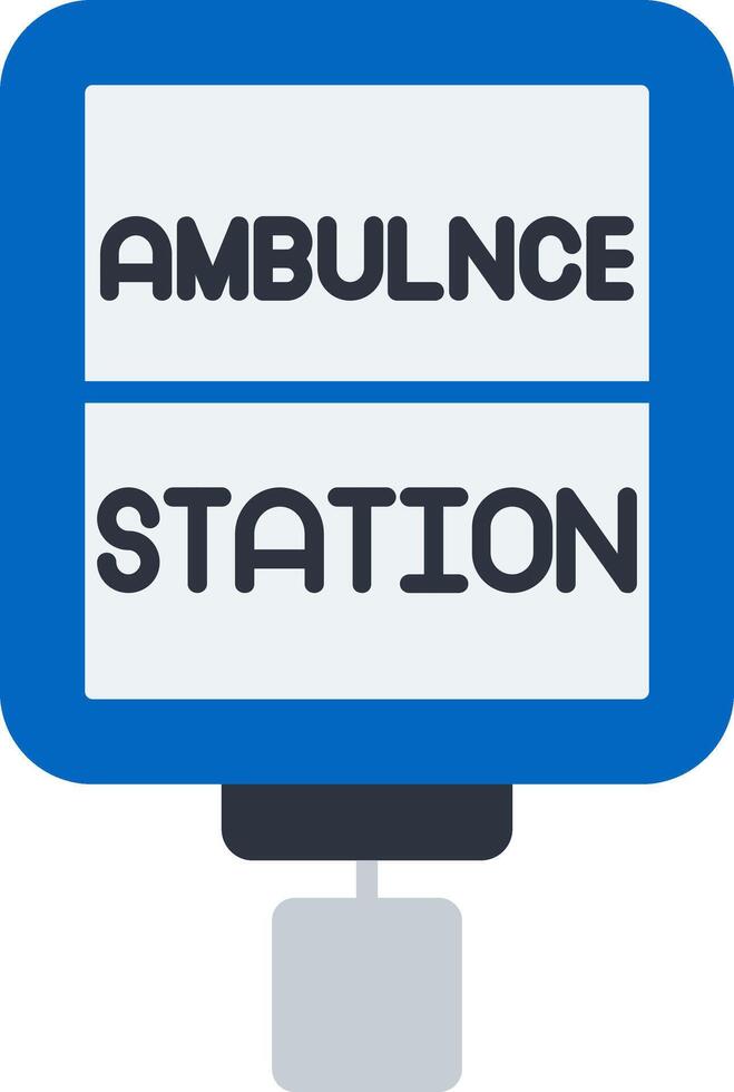Ambulance Station Flat Icon vector
