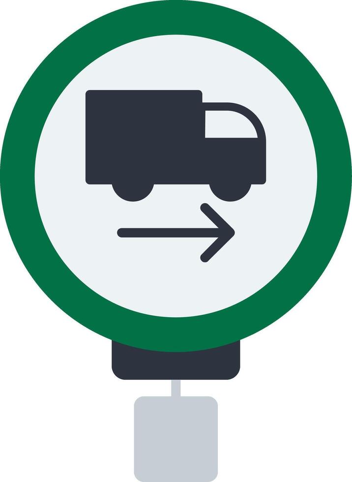 Truck Detour Flat Icon vector