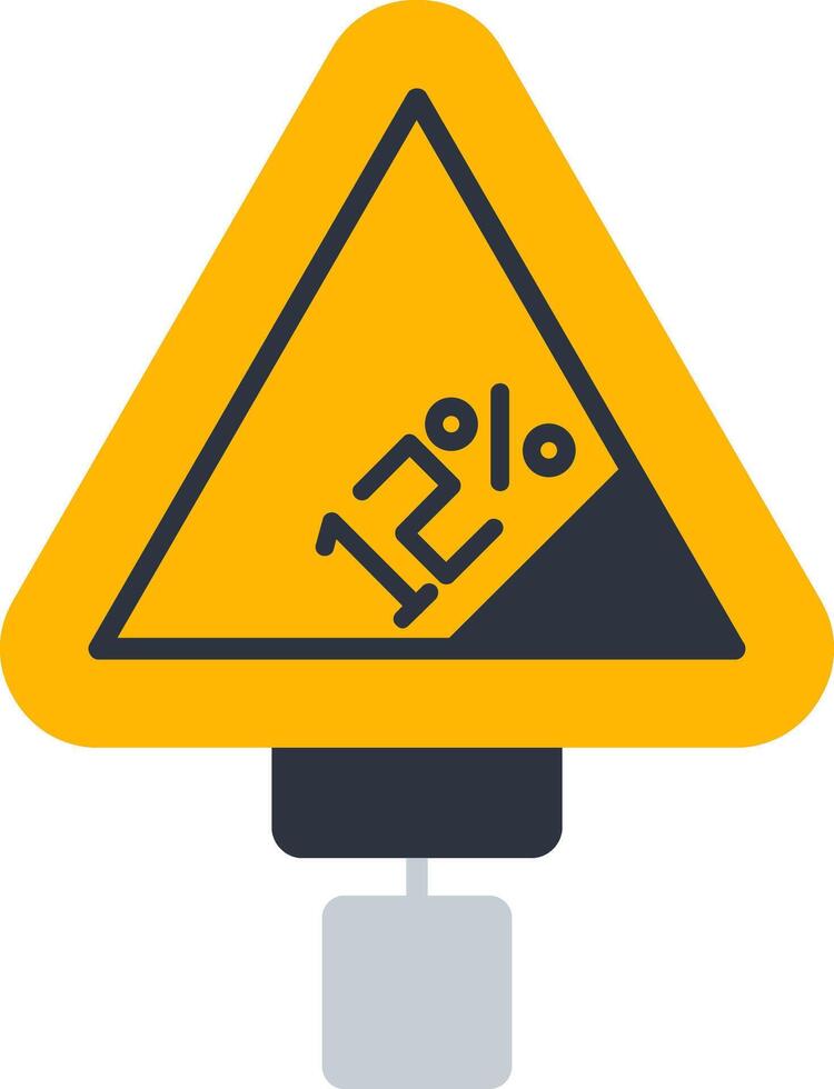 Steep Grade Flat Icon vector
