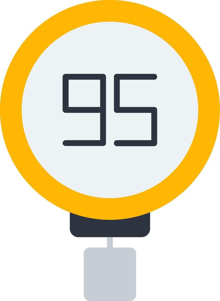 Speed Limit 95 Flat Icon vector