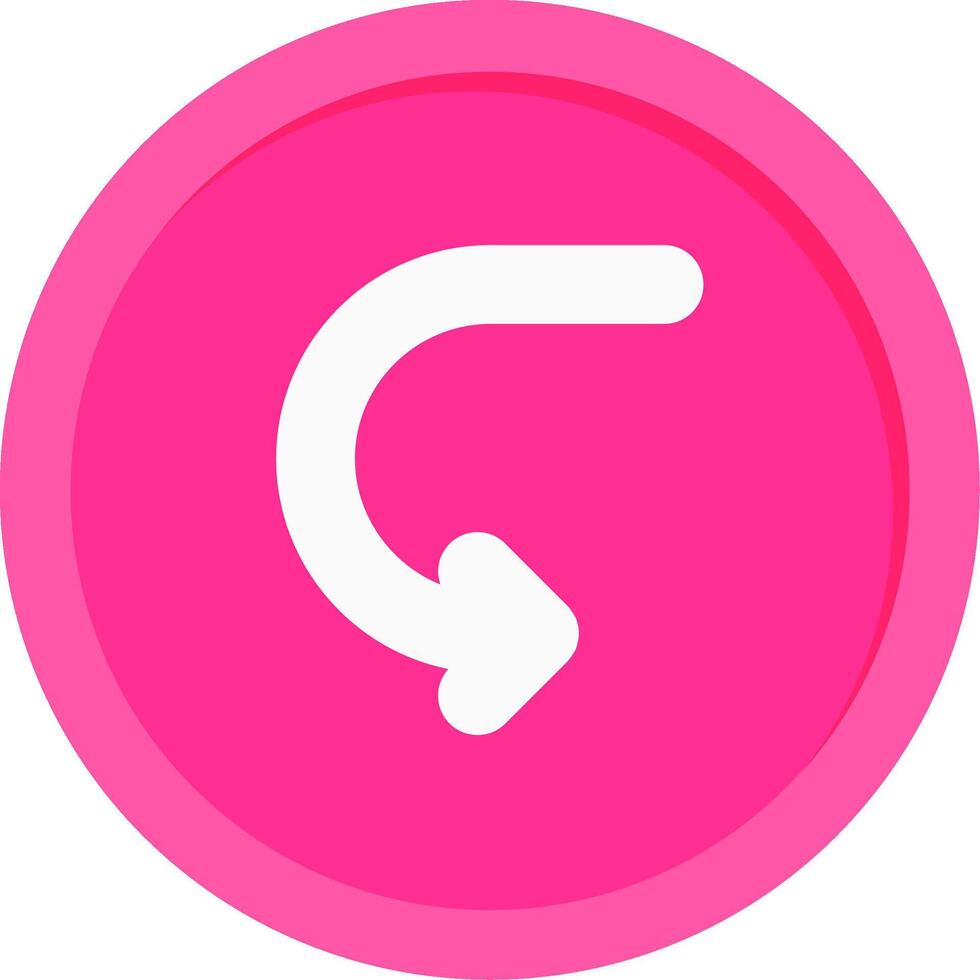 Hooked Arrow Flat Icon vector