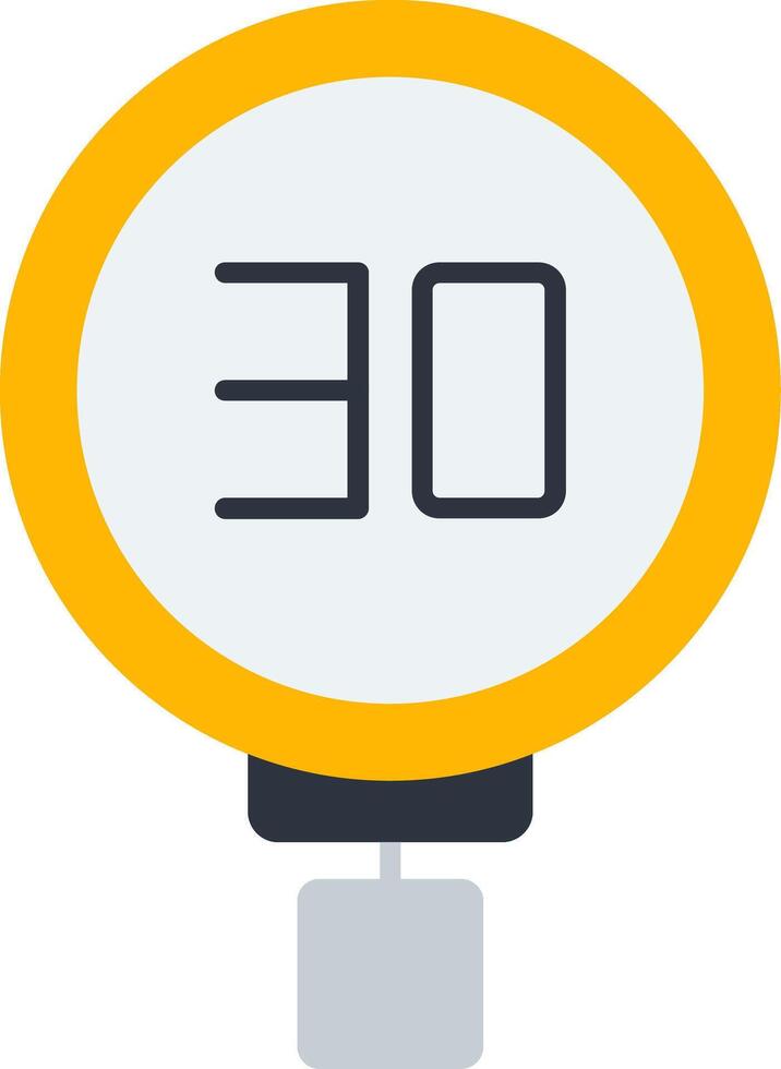 Speed Limit 30 Flat Icon vector