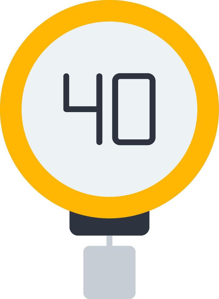 Speed Limit 40 Flat Icon vector