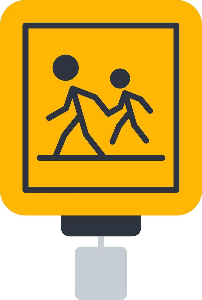 Pedestrian Crossing Flat Icon vector