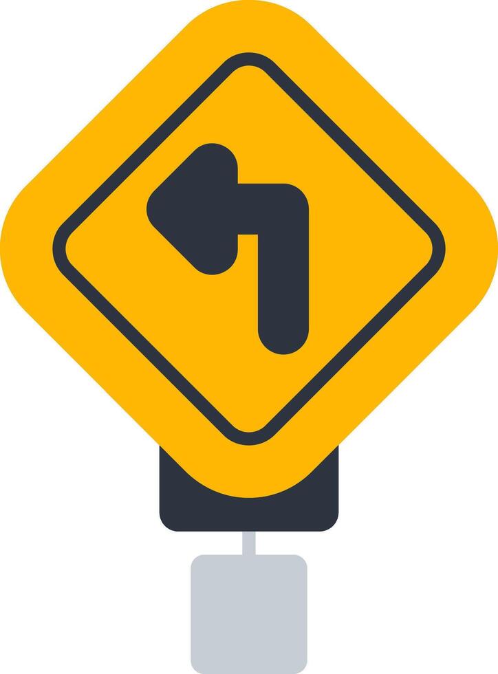Turn Left Flat Icon vector
