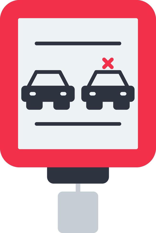 No Overtaking Flat Icon vector