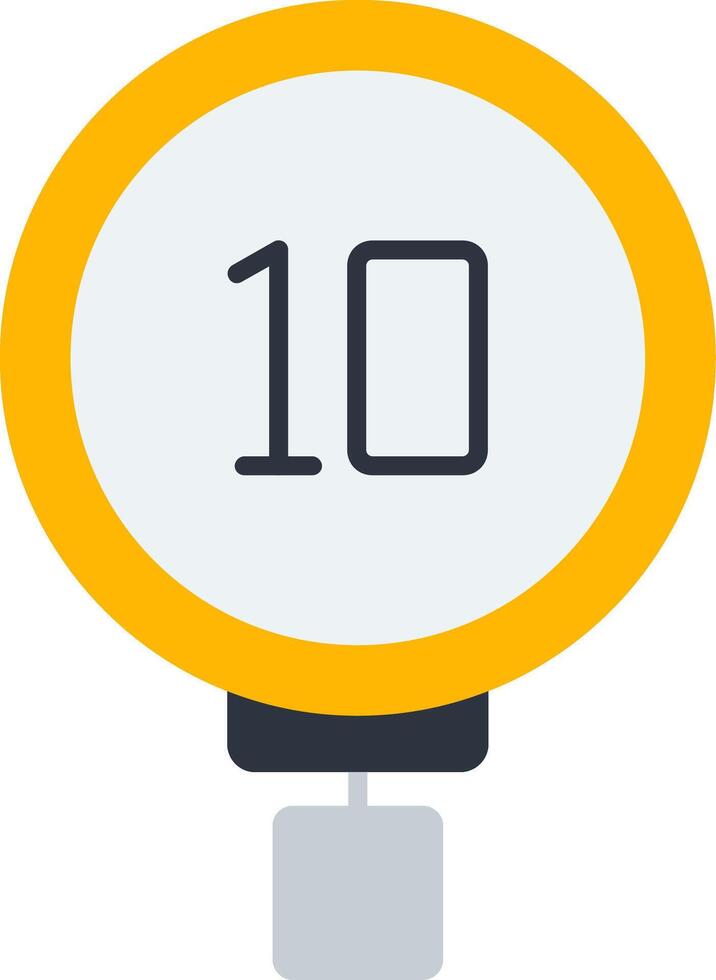 Speed Limit 10 Flat Icon vector