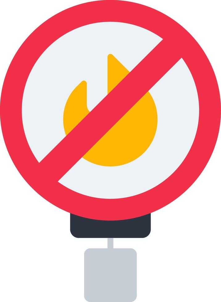 No Flammable Materials Flat Icon vector