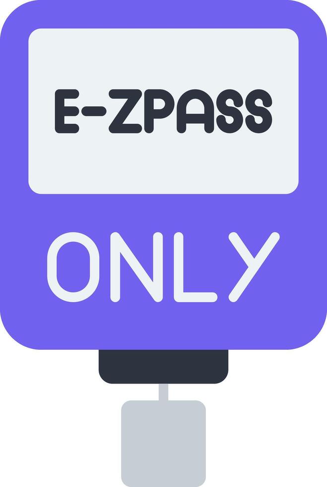 E-ZPass Only Flat Icon vector