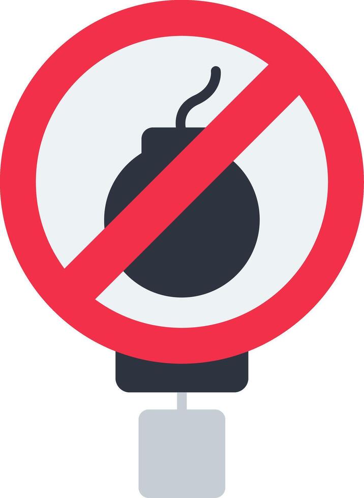 No Explosives Flat Icon vector