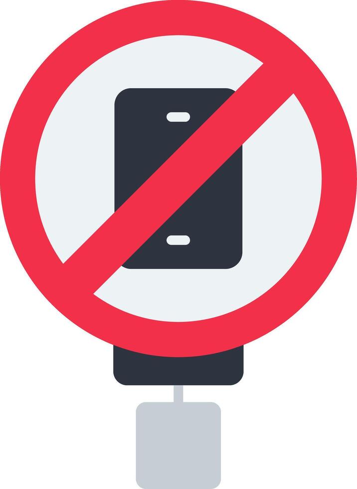 No Cellphone Flat Icon vector