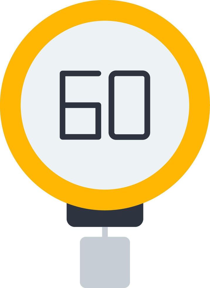 End School Zone 60 Flat Icon vector