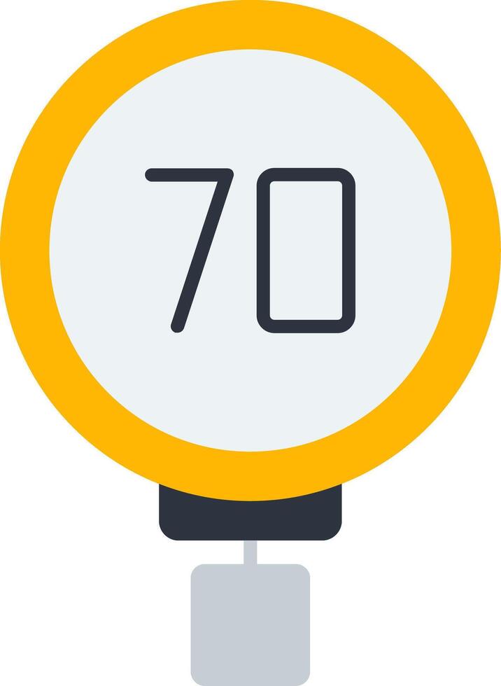 End School Zone 70 Flat Icon vector