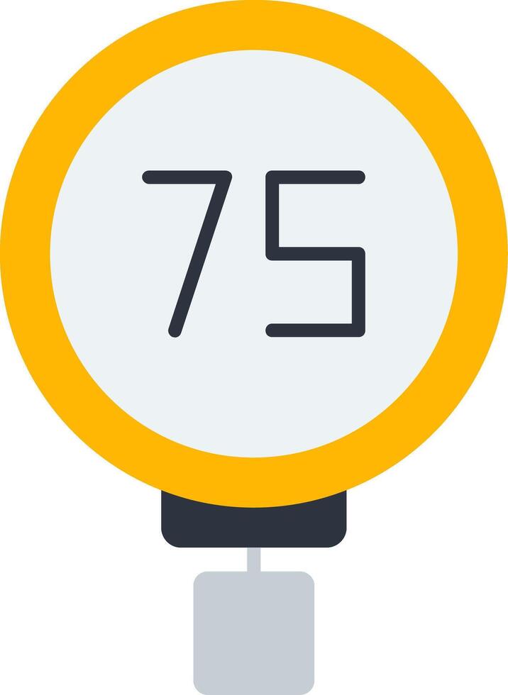End School Zone 75 Flat Icon vector