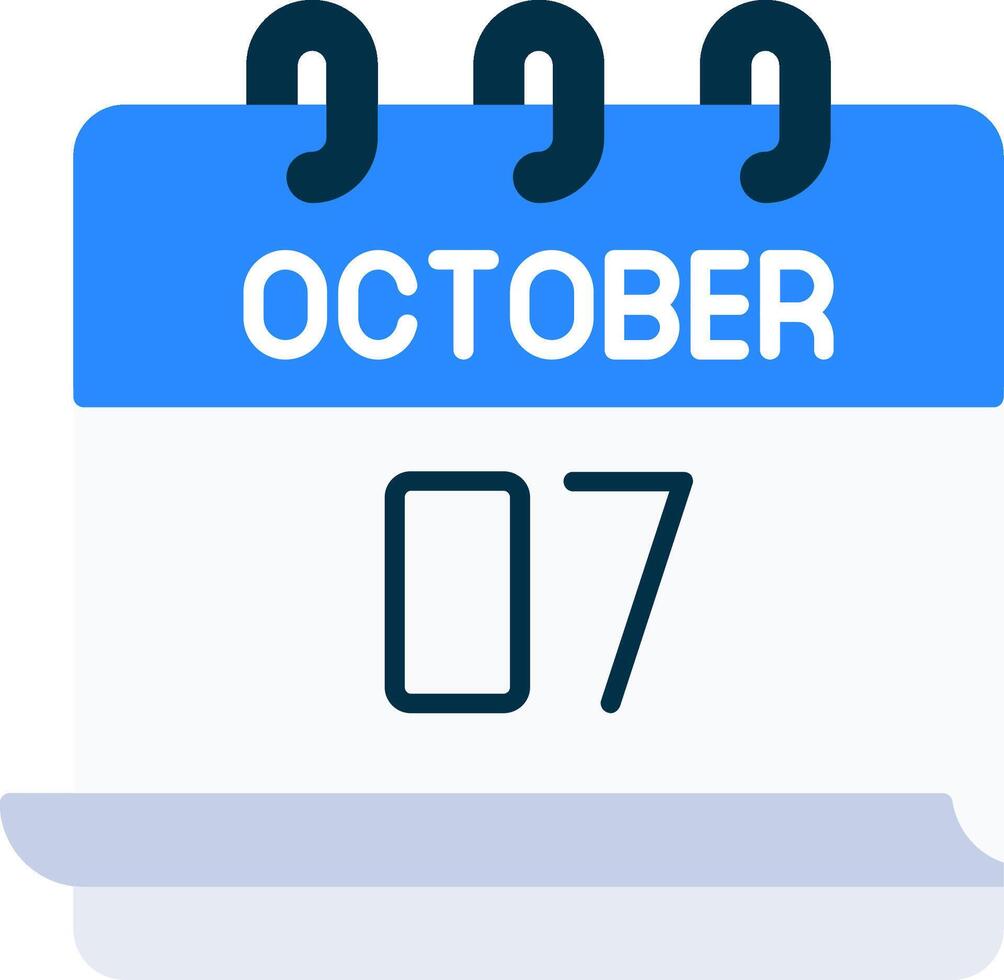 October 7 Icon vector