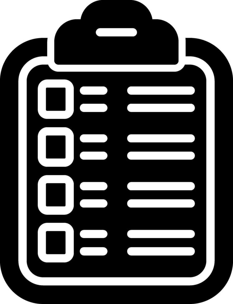 To Do List Glyph Icon vector