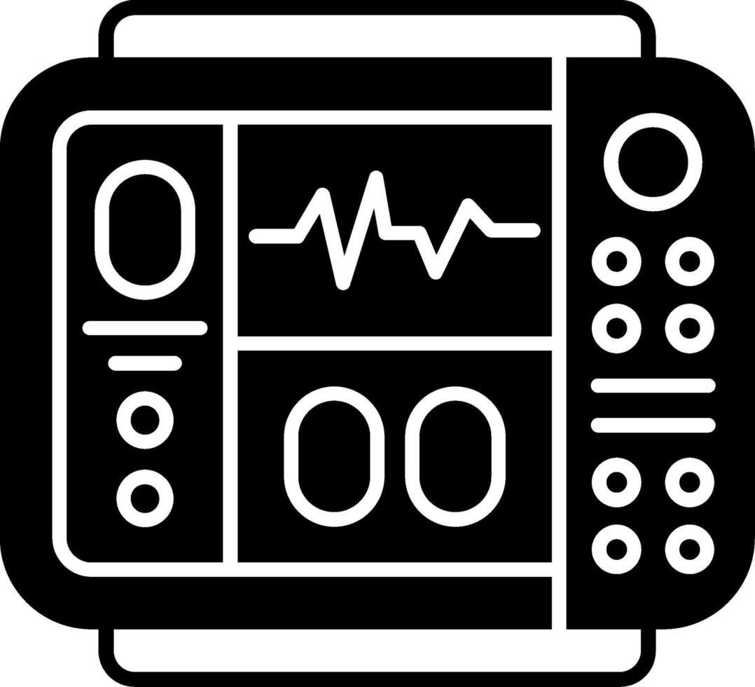 Heartbeat Monitor Glyph Icon vector