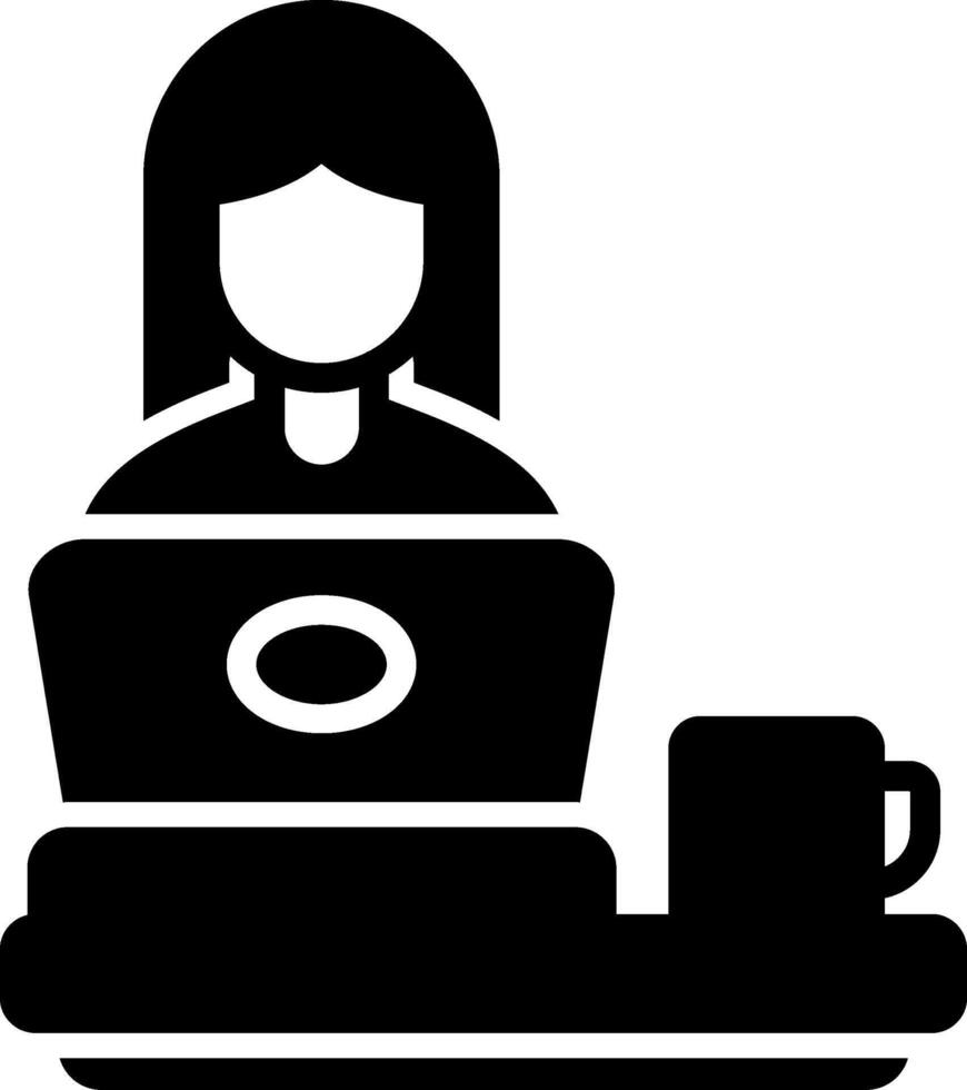 Digital Nomad Glyph Icon vector