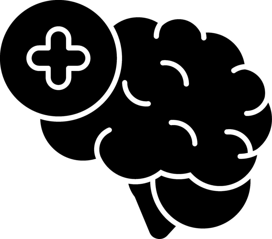 Brain Health Glyph Icon vector