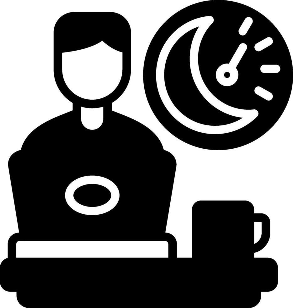 Overtime Glyph Icon vector